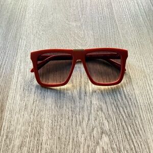 quay australia name drop red orange square polarized sunglasses eyewear NEW